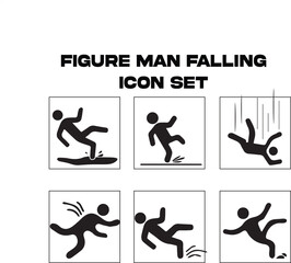 FIgure Man Falling Icon Set