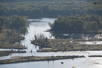 River from Lookout with Fog and Cloud