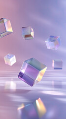 Abstract geometric background in pastel colors illustration made with Generative AI