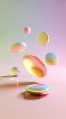 Abstract geometric background in pastel colors illustration made with Generative AI