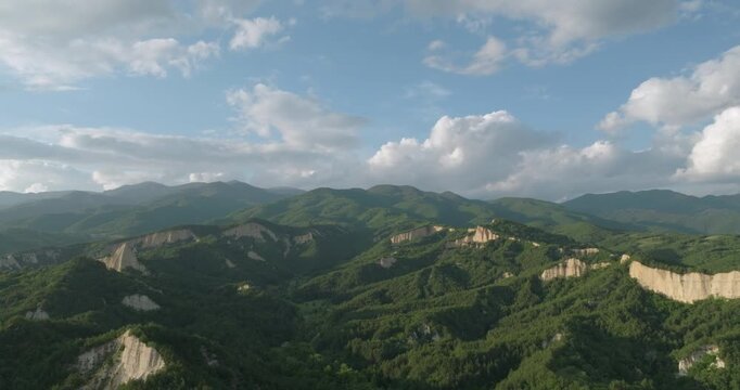 Melnik Pyramids, Bulgaria, Aerial