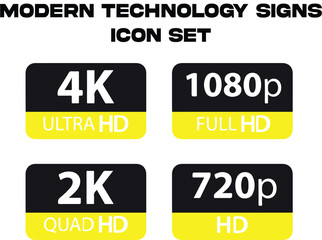 Modern Tecnology signs icon set