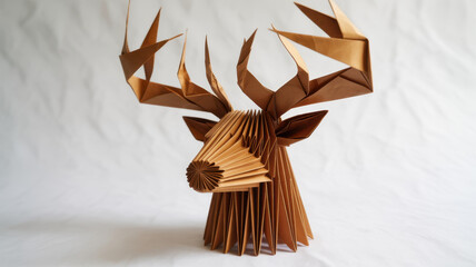 Geometric deer sculpture crafted from wood a modern and artistic home decor piece