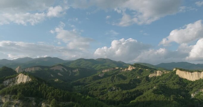Melnik Pyramids, Bulgaria, Aerial