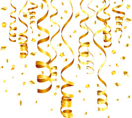 Gold Serpentine and Confetti