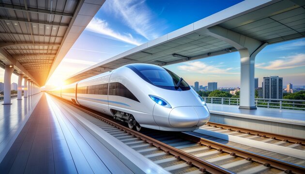 Futuristic Transportation System with Maglev Trains