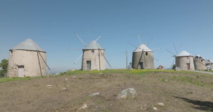 Windmills of Gavinhosv, village of Penacova, Portugal