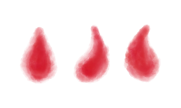 Abstract Red Watercolor Blood Drop Set, Hand-Painted Medical and Health Care PNG