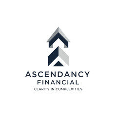 Ascendancy Financial logo with geometric upward arrow symbol.