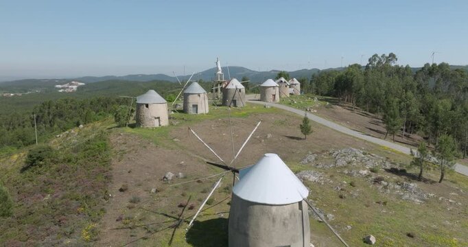Windmills of Gavinhosv, village of Penacova, Portugal