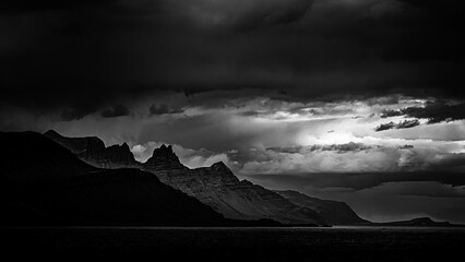 Mountains and Clouds in Iceland