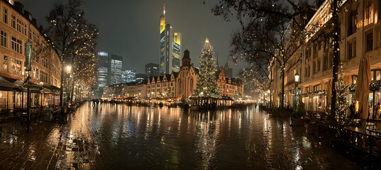 Naklejka premium Christmas market in Frankfurt