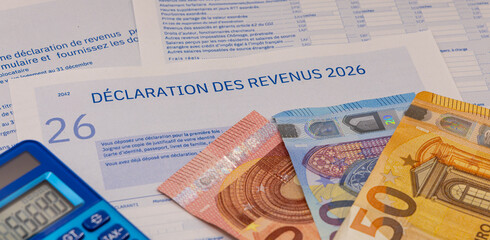 Le formulaire 2042 de déclaration des impôts sur le revenu 2026 en France.