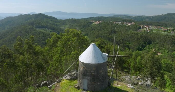 Windmills of Gavinhosv, village of Penacova, Portugal