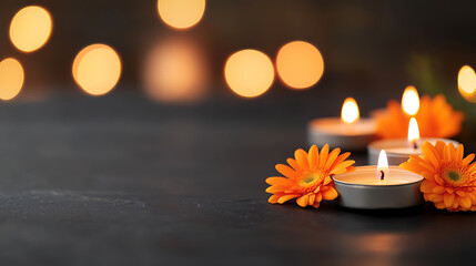 Serene Arrangement With Orange Flowers
