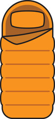 Camping bed roll sleeping mat Orange icon.