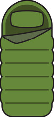 Camping bed roll sleeping mat Dark Green icon.