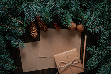 Blank craft paper Christmas writing background