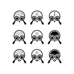 Abstract Robot Face Icon Set