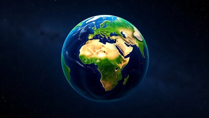 Fototapeta premium Earth globe floating in starry space, representing our planet's beauty and vastness.