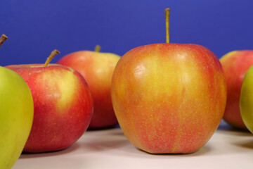 Ripe juicy red and yellow apples