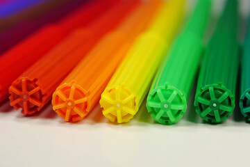 New colored plastic felt-tip pens