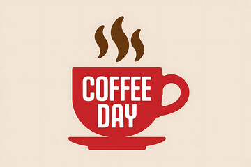 A steaming cup of coffee with "COFFEE DAY" text, conveying warmth and a delightful beverage experience.