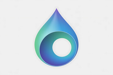Abstract water droplet design with blue, teal, and green hues, representing purity and fluidity.