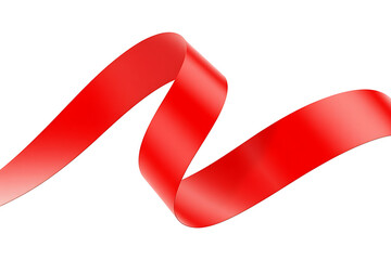 Vibrant red ribbon gracefully curves, symbolizing awareness, support, and a flowing, dynamic movement.