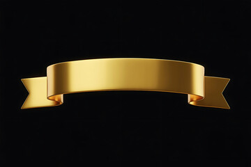 Elegant golden ribbon gracefully curves, offering a blank space for celebratory messages and announcements.