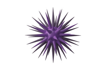 Abstract purple sphere with sharp spikes, radiating outwards, creating a dynamic and textured form.