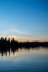 Fototapeta premium Silhouette of islands at sunset Ontario Canada 