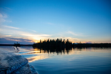 Silhouette of islands at sunset Ontario Canada 