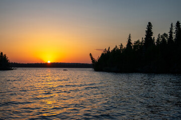 Orange glow at sunset as the sun starts to drop into the horizon