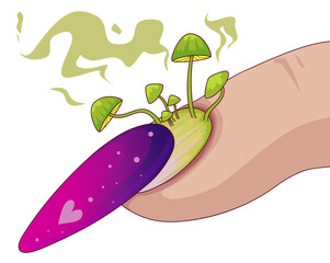 Nail plate disease. Nail plate fungus. healthcare illustration. Vector illustration.