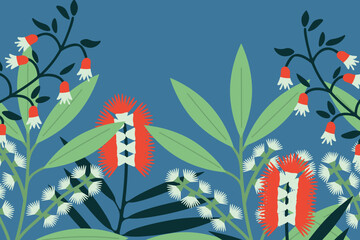 Australia native flowers vector background