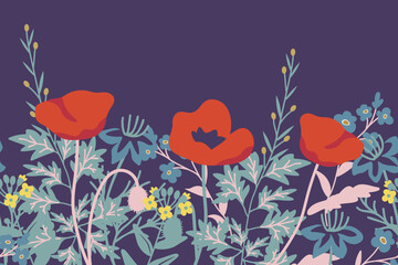 Pollinator native European flowers background