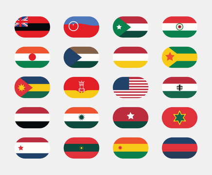 Giant World Flags Collection, Set of National Country Flags Vector Design Illustration