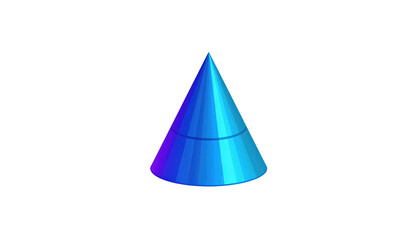 A blue cone, gradients blending, against a black backdrop. 3D rendered image