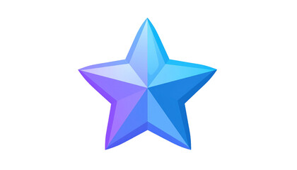 Fototapeta premium Shiny five-pointed star with gradient from purple to blue on a black background