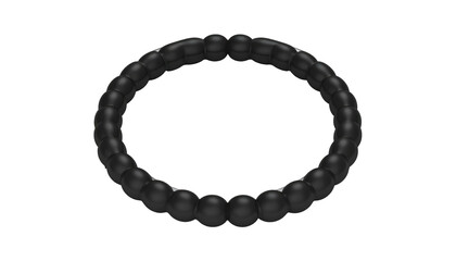 Obraz premium Ring with raised circular bumps, dark and smooth, contrasted by a black background