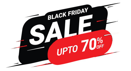 Black friday sale banner with upto 70 off