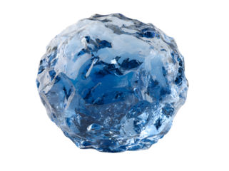 Ice ball isolated on white background with clipping path. Abstract sphere glossy geometric object for food and drink.