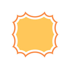 Groovy funky rectangle border with wavy scallop outline in retro style. Frame background with bold shape and graphic y2k edge. Artistic outline form in orange for stylish, modern creative visuals.