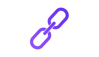 Simplified vector illustration of a purple chain link isolated against a solid black background
