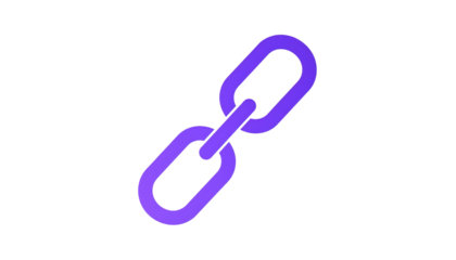 Simplified vector illustration of a purple chain link isolated against a solid black background