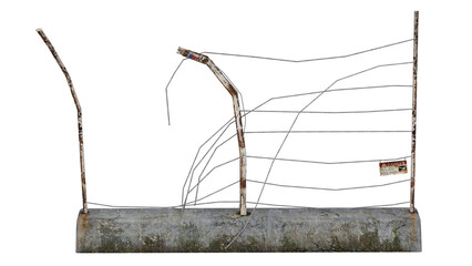 3d rendering broken fence dirty