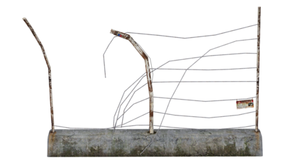 3d rendering broken fence dirty