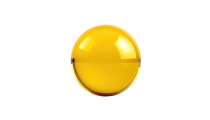 A vibrant yellow translucent orb with bright, diffused highlights and a dark surrounding background