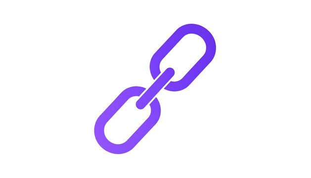 Simplified vector illustration of a purple chain link isolated against a solid black background - Powered by Adobe
